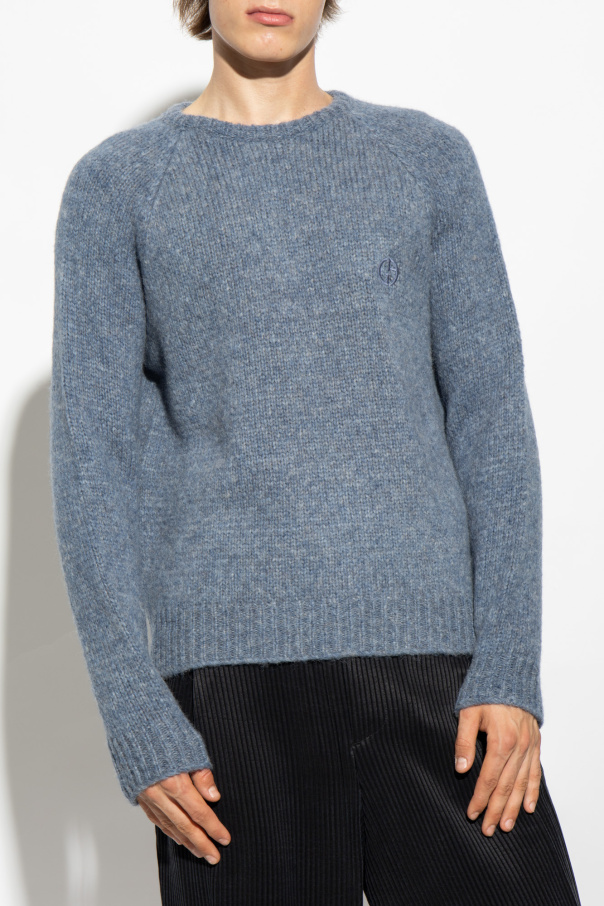 Giorgio Armani Taupe Ribbed outlets Knit Sweater